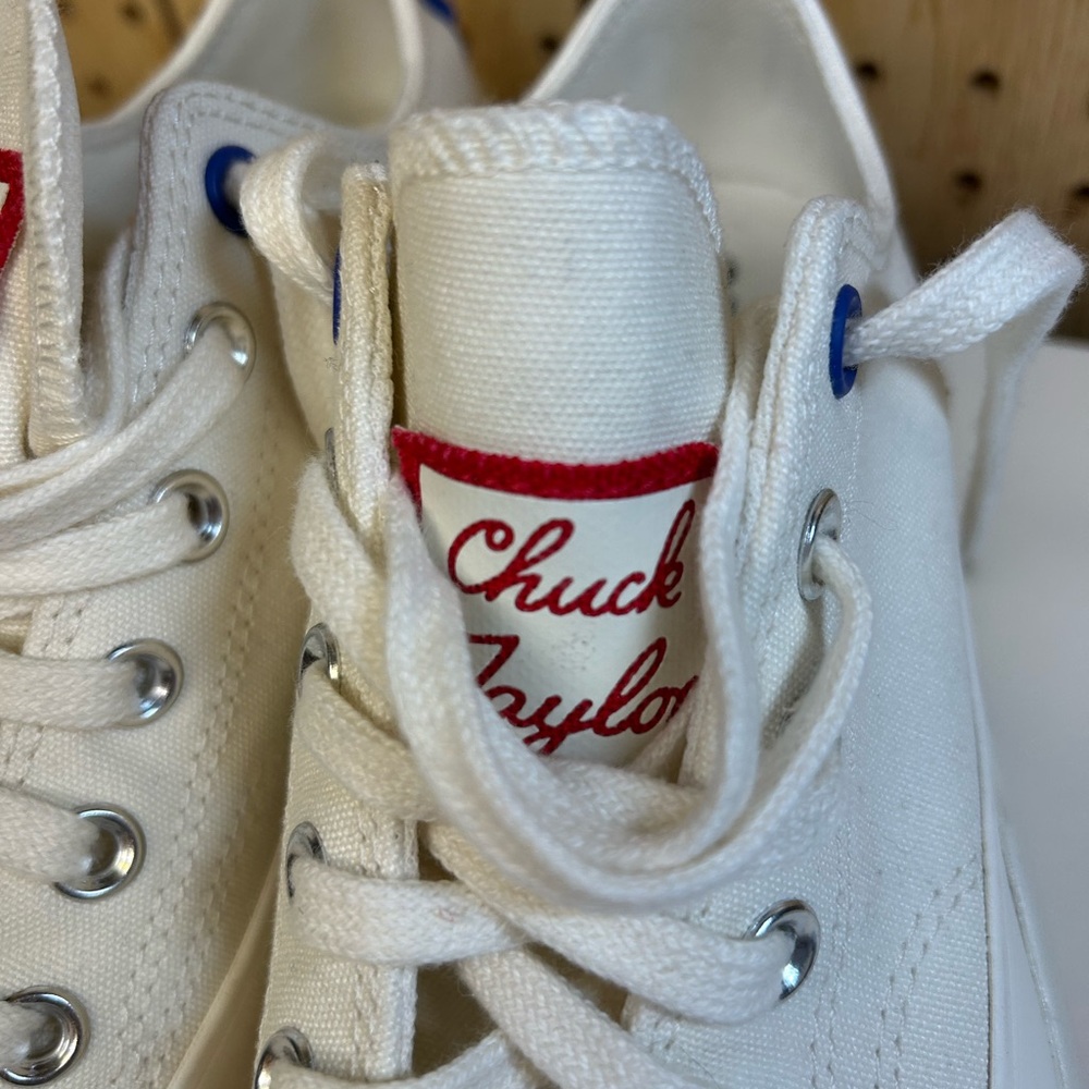 Converse Chuck Taylor White and Red Platform Sneakers - Picture 10 of 13